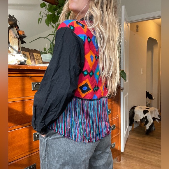 1980s western Saisa button down with attached vest - Picture 5 of 11